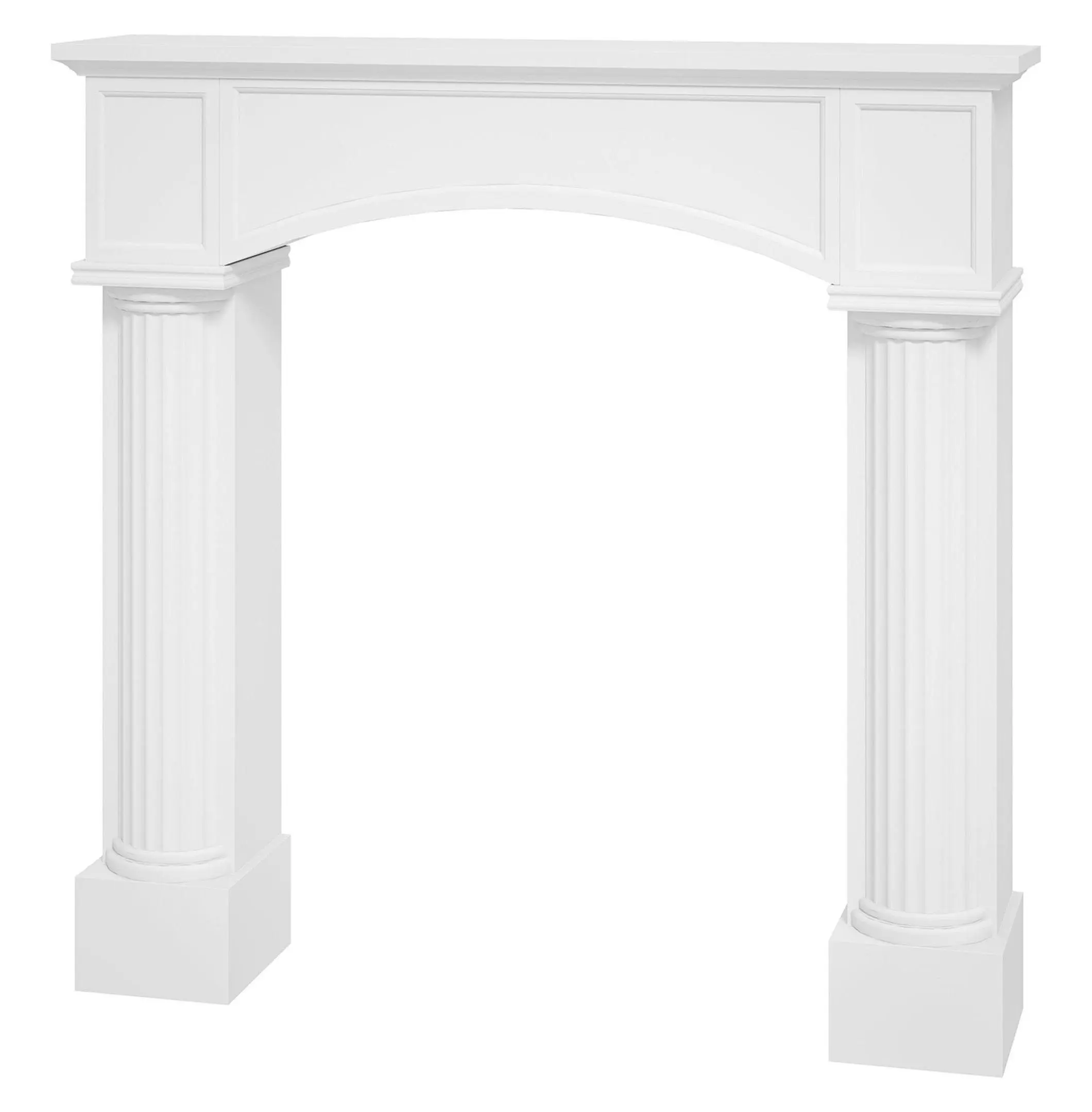 Fireplace Mantel Electric, 43.3" Freestanding Surround, White Wood Mantelpiece for Living Room, Modern Home Decor, Easy Assembly, 42.8" Height