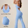 TIMEOFF Women's Backless Halter Full-Length Backless Sports Jumpsuit - Soft Stretch Moisture-Wicking Fabric, Activewear Clothing for Yoga, Summer Gym Use,outdoorfun
