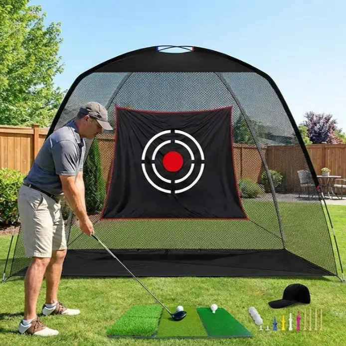Gagalileo 12x7ft Golf Net Bundle - Heavy Duty Practice Set with Hitting Mat Targets & Balls for Backyard Garage -All-in-One Deal outdoorfun