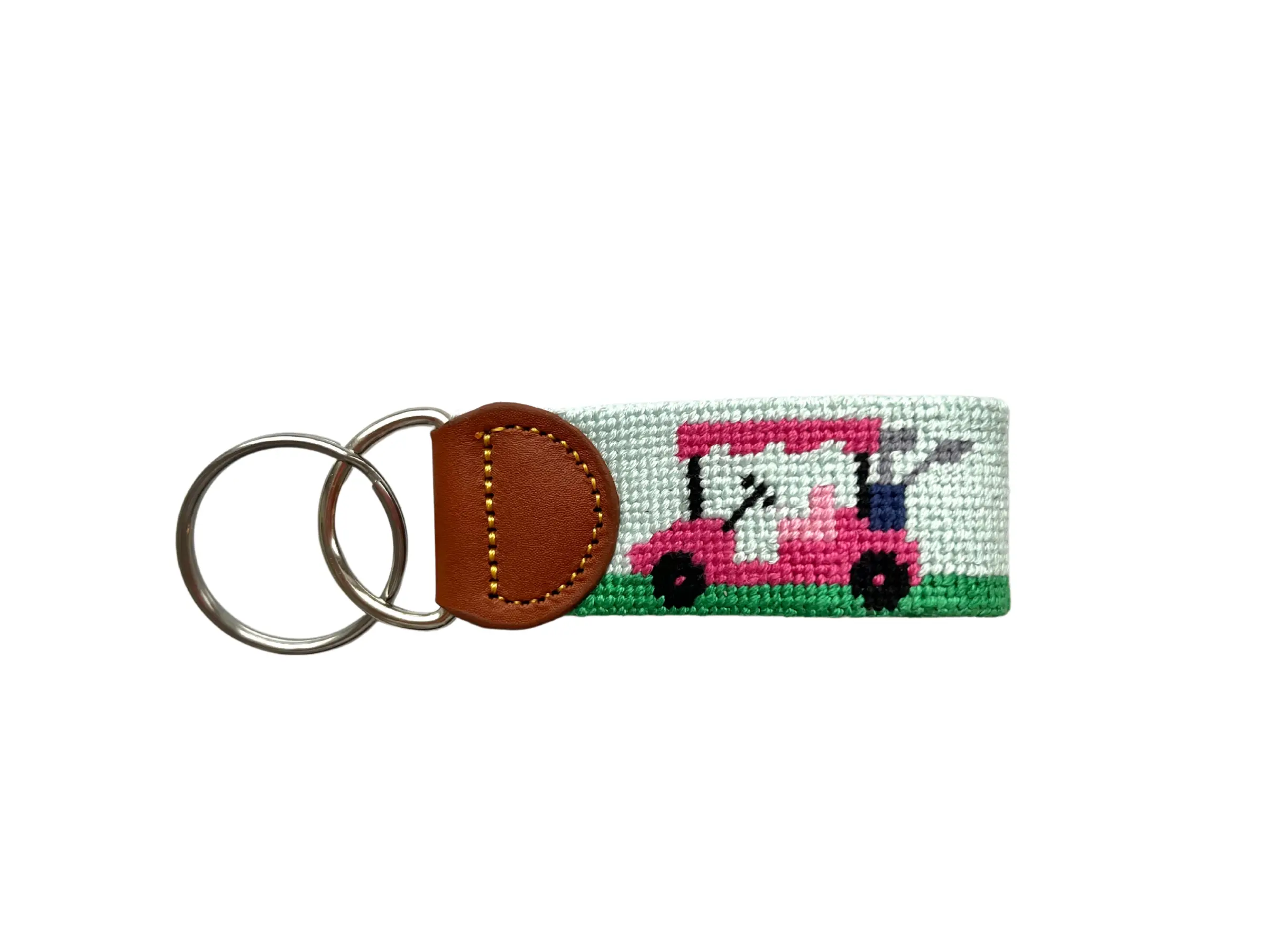 Needlepoint Ladies Golf Keychain