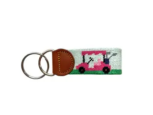 Needlepoint Ladies Golf Keychain