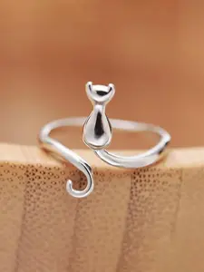 Cute Cat Design Animal Feature Cuff Ring, Adjustable Rings, Copper Material, Accessories for Women & Girls, Jewelry for Party, Daily Clothing Decor, Jewelry for Anniversary Gift, Jewelry For Birthdays, Adjustable Fit