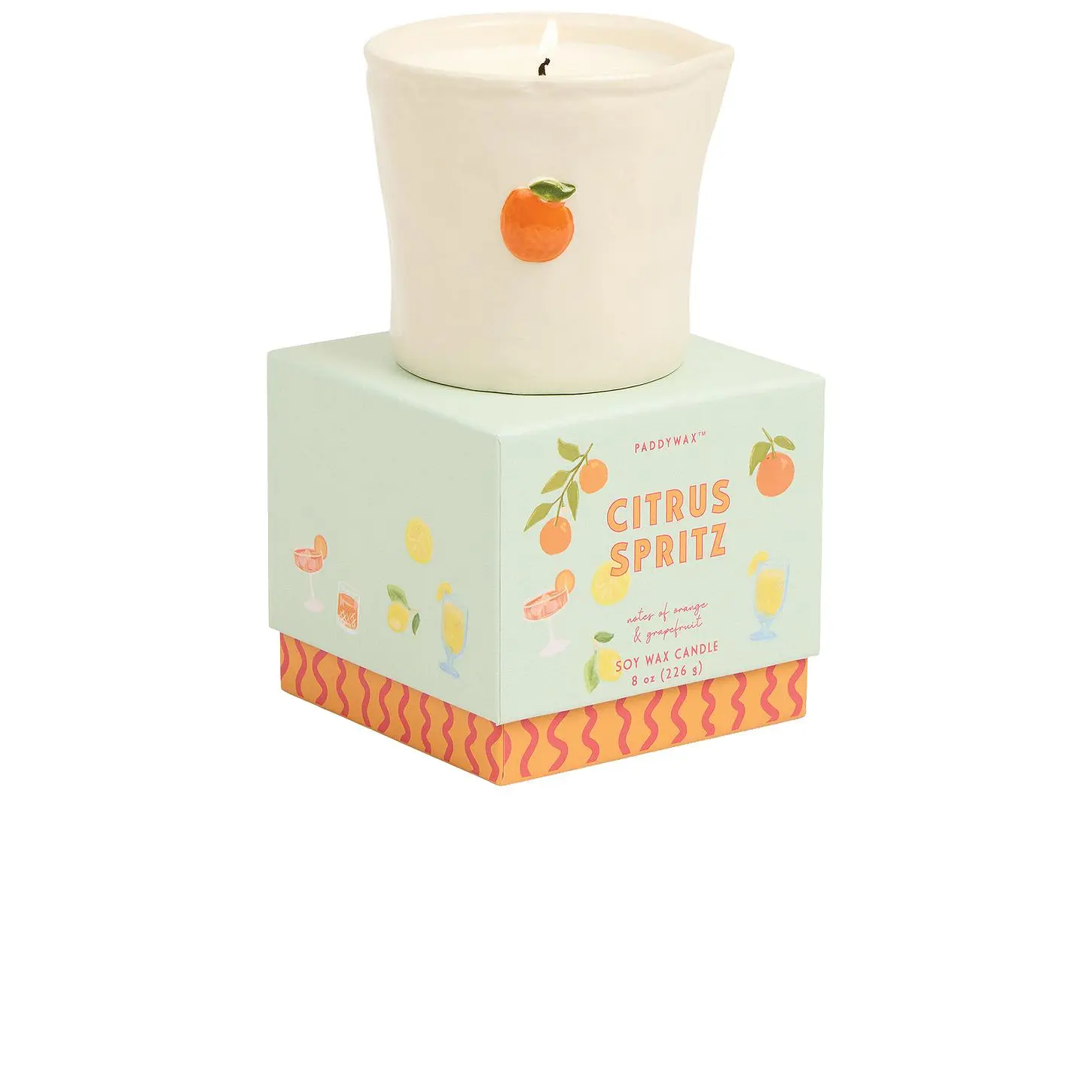 Paddywax Bistro Boxed Ceramic Candle in Citrus Spritz