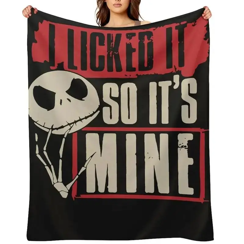 DISNEY CLASSIC [2026 New] Jack Throw Blanket - Soft Flannel, Bed, Sofa, Office - Vibrant Purple & Black Movie Design, Perfect Gift for Fans, Sofa Throw, Gothic Aesthetic