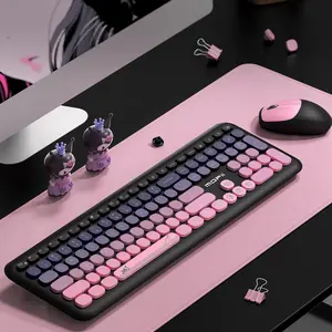 MOFii Wireless Keyboard and Mouse Set, 2.4G Wireless Connection Ultra-Thin Silent Full-Size Colorful Ergonomic, Compatible with Desktop & Laptop, US QWERTY (No Batteries Included)
