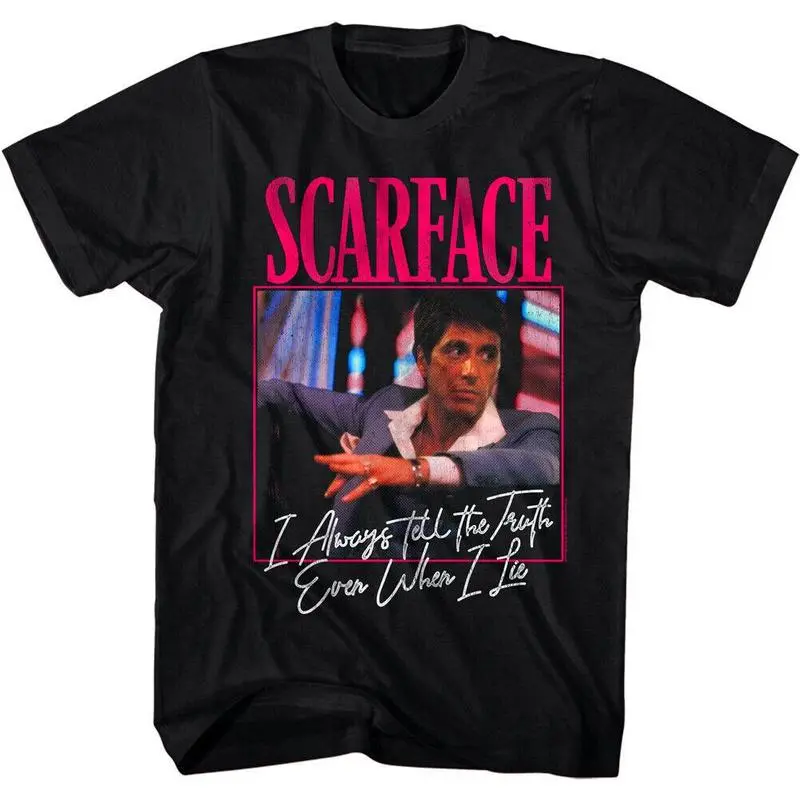 [100% Cotton] Scarface Tell The Truth Men'S T-Shirt Even When I Lie Tony Montana Quote, Rock Fan Gift, Gift For Him, Gift For Her Menswear Top Golf Gift T-Shirt For Men And Women