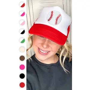 Sparkle Baseball Trucker Hat - Diamond Snap Shine #BaseballVibes #TruckerHat #SequinSwing
