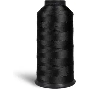 Bonded Nylon Hair Weaving Thread | Black | Heavy Duty Medium Weight | Hair Thread for Human Hair Extensions, Dreadlocks, Sew-ins, Wigs, Weaves, Braids | 2oz | 60g Spool