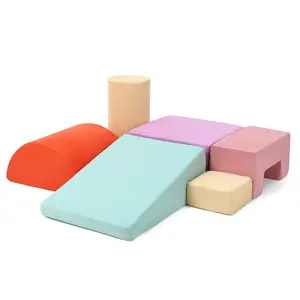 Gaomon 6-Piece Toddler Foam Climbing Blocks, PU Leather Material Indoor Playset, Lightweight Safe Climbing Toys for Toddlers