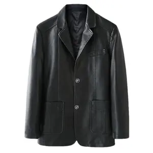 Suit Leather Jacket Men's Spring Autumn Motorcycle St Coat with Comfortable Fit and Stylish Design - Menswear, Coats