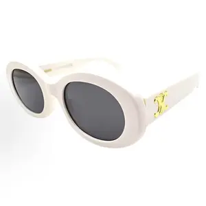 Pre-owned Brand New,Celine CL40194U Triomphe Oval Sunglasses (White)