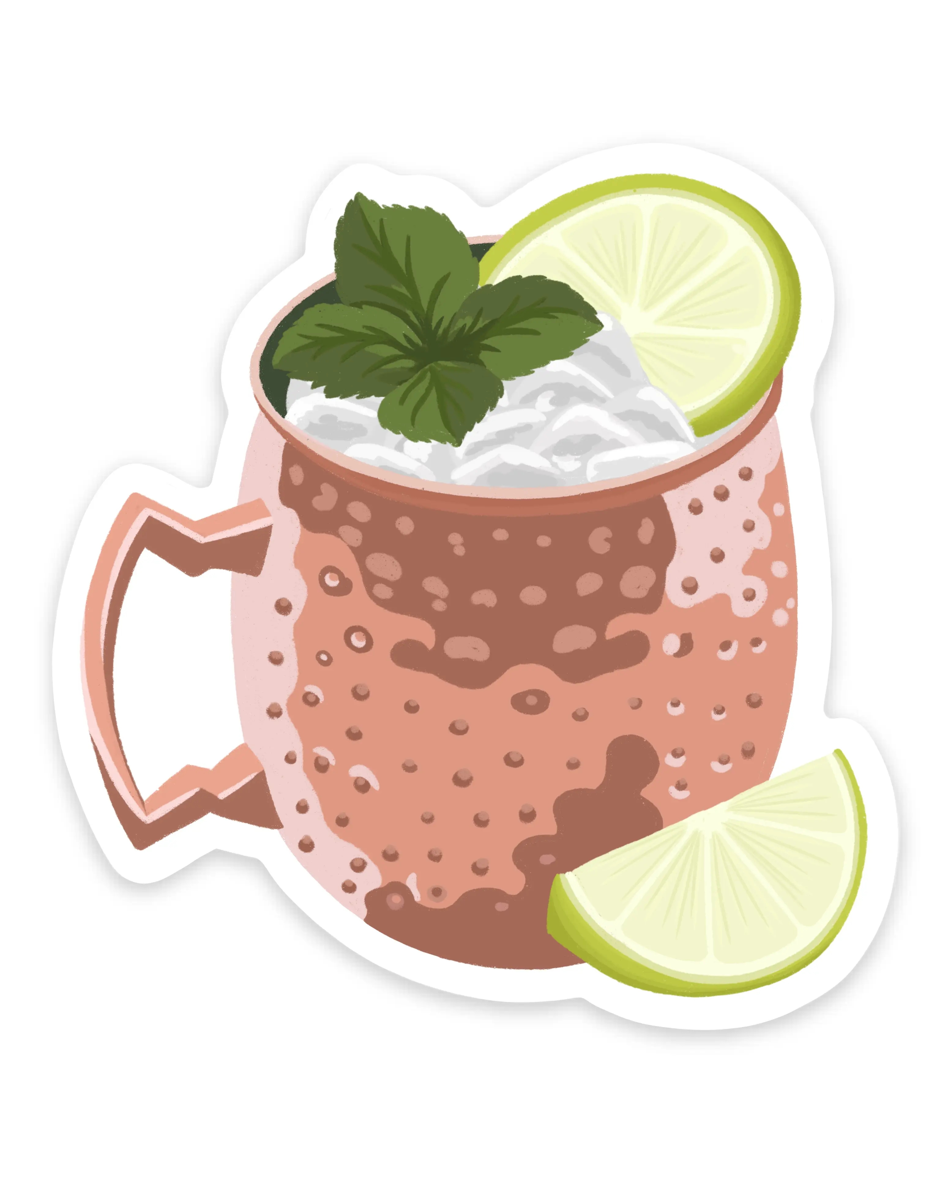 Mule Cocktail Waterproof Vinyl Sticker, 3x2.75"
