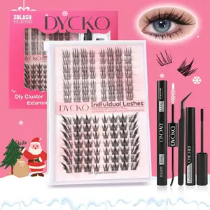 Dycko Fox Eye Eyelash Clusters, Soft Feathered 0.07mm D Curl, Mixed Lengths 8-16mm, Reusable Anime/natural/rp Style False Lashes