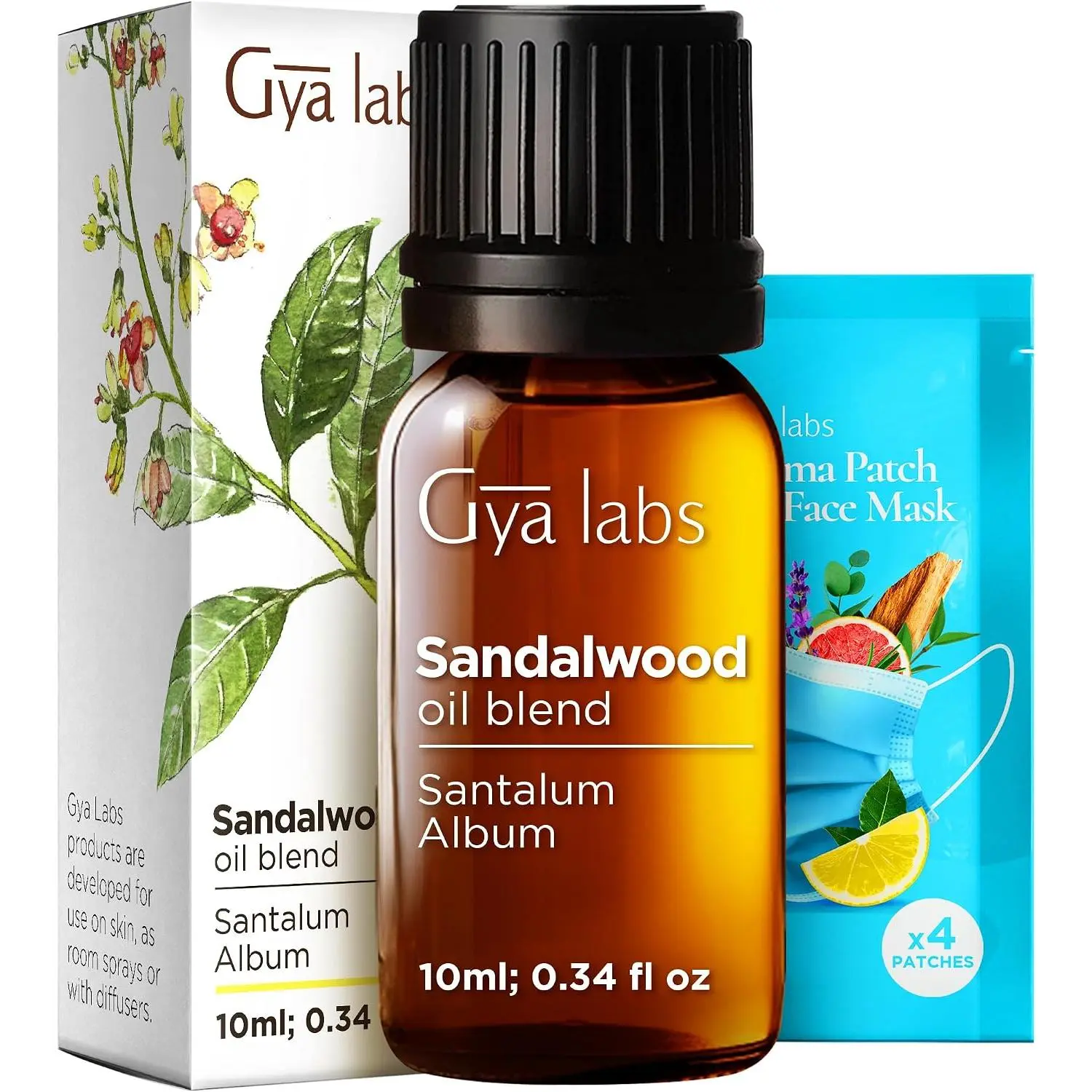 Gya Labs Pure Sandalwood Essential Oil - 0.34 Fl Oz - Sandalwood Oil for Hair, Skin, Diffuser, Aromatherapy & DIY Candle Making Scent