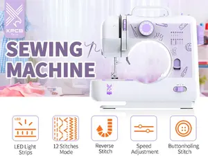 KPCB Tech Sewing Machines for Beginners, 12 Stitches Sewing Machine with Updated LED Strip and Sewing Kit Home Travel Use