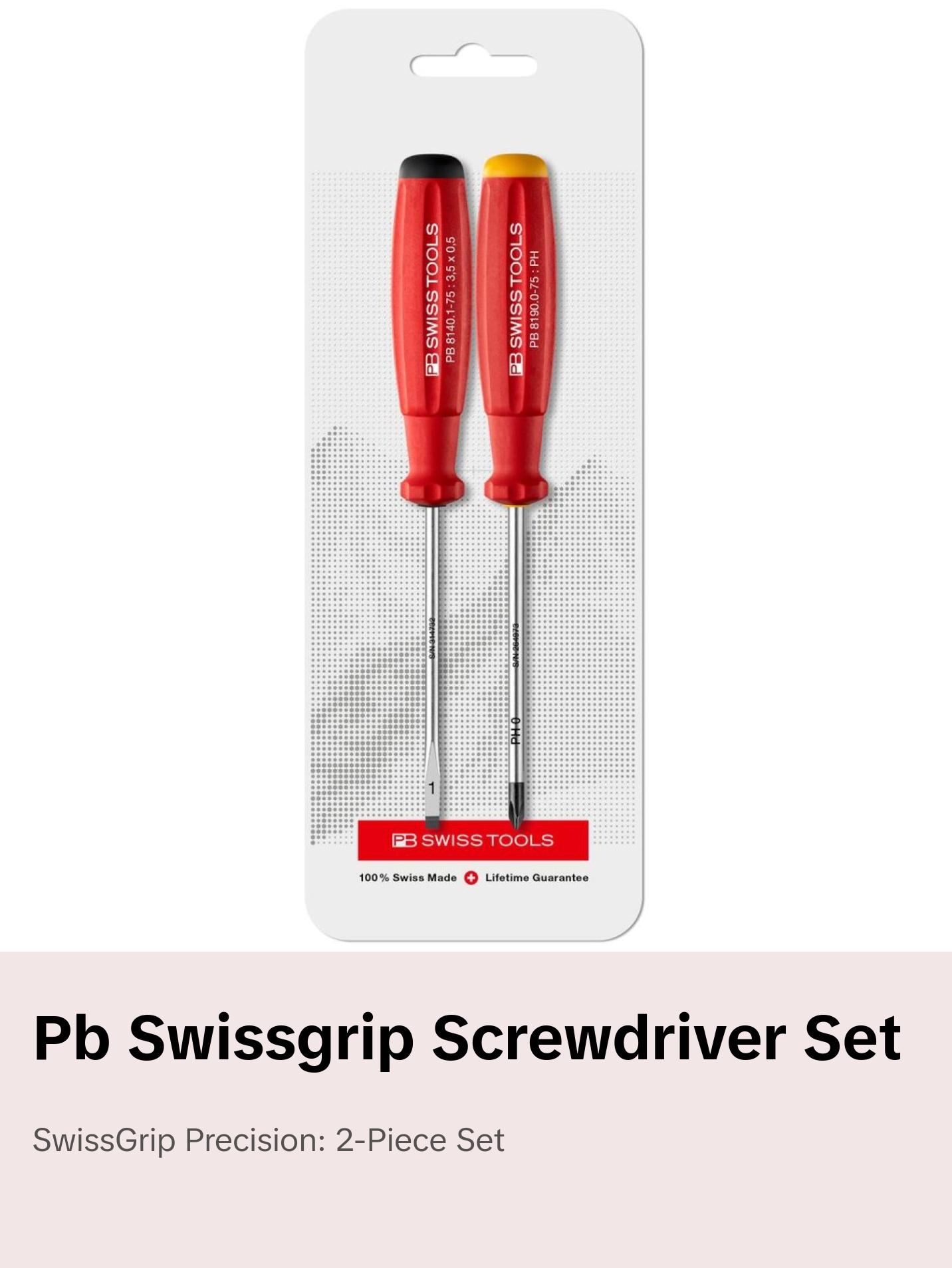 PB Swiss Tools PB 8260.CN SwissGrip Screwdriver Set, 2-Component, 2pcs
