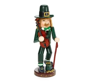 The Whitehurst Co. Wooden Leprechaun Nutcracker, 11" tall