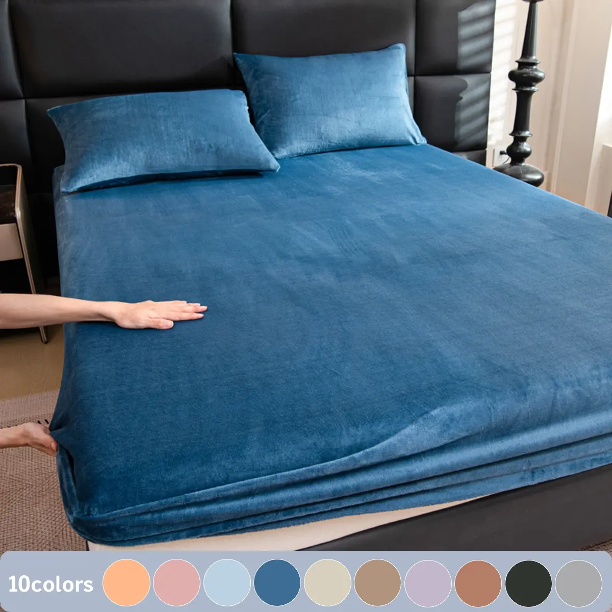 Plush Fitted Sheet Set 2/3pcs, Polyester Bedding Set – Ultra Soft, Noiseless & Breathable Sheets, Deep Pocket Design with 1 Fitted Sheet + 2 Pillowcases (No Pillows) – Machine Washable Bedding for Bedroom, Dorm, Hotels Bedsheet Sets