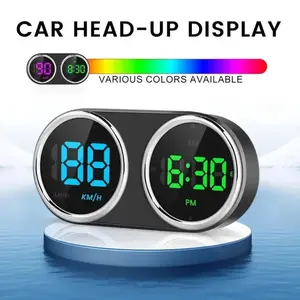 GPS Digital Speedomter Time Clock GPS HUD Over-speed Alarm MPH Speed Meter 7-Color Car Monitor For All Cars Plug And Play