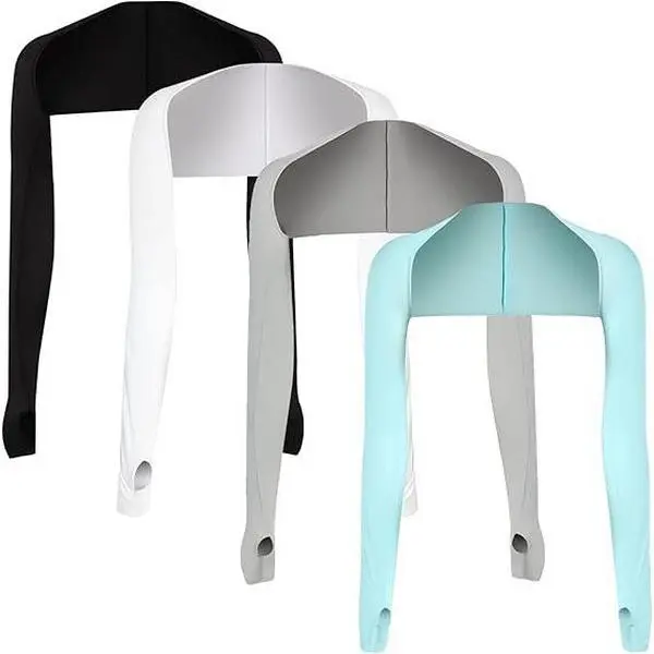 Cooling Shawl Arm Sleeves with Finger Holes UPF 50+ Anti-UV Sun Protection Cooler Shrug for Golf and Outdoors