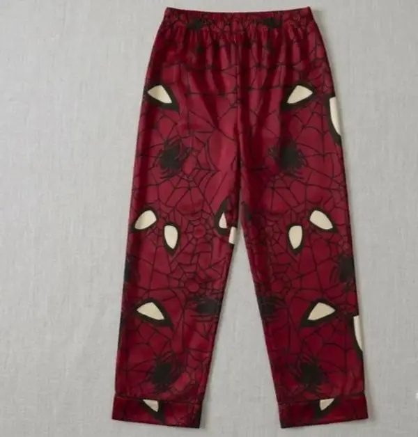 Red Spider Pajama Pants Lounge Bottoms Soft Sleep Pants, Unisex Matching Long Sleepwear, Cute Dragon Design Lounge Bottoms for Relaxing Nights, Unisex Pajama Gift For Her, Gift For Him, Matching loungwwear