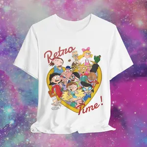 Retro Time Cartoon Characters T-Shirt  Vintage Cartoon Tee