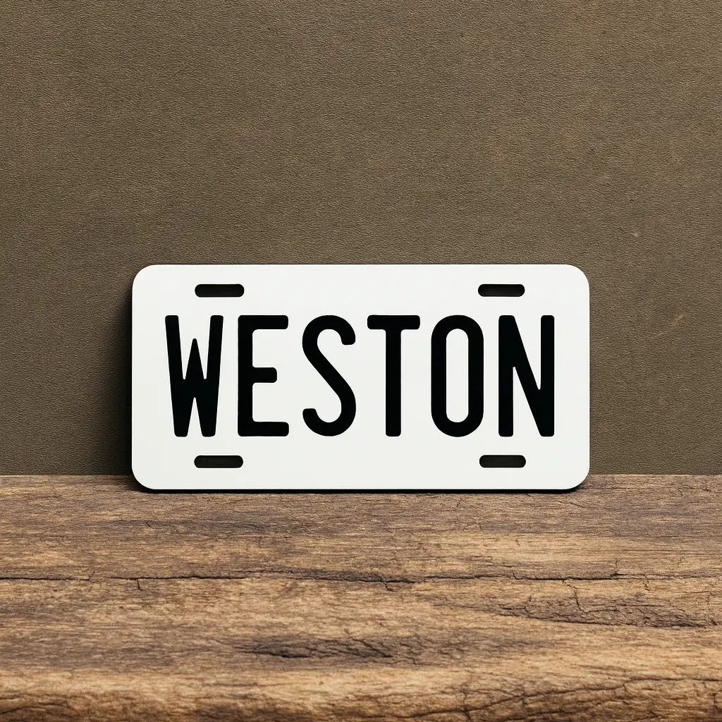 Custom Name License Plate Magnet – Personalized 4x2 Acrylic Plate for Couples, Families, Weddings & Gifts