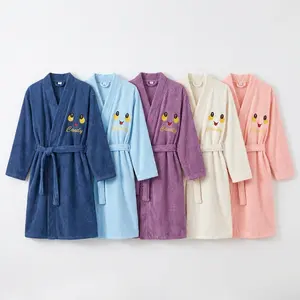 Women's Lotus Linen Waffle Spa Robe - Soft Cotton Knee-Length Bridal Embroidery Bathrobe, Absorbent Tie-Waist Style Loungewear, Quick-Dry Lightweight Summer Suit for Bathroom Use