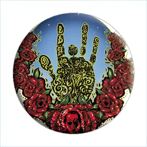 Jerry Garcia - Hand & Roses Button