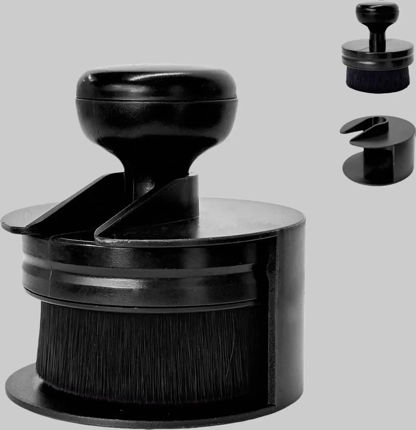 Car Tire Shine Applicator, Portable Automotive Detail Brush Tire Dressing Applicator with Storage Stand, High Density Bristles Tyre Dressing Brush for Auto Detailing Cleaning (Black)
