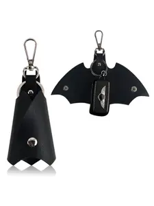 1pc PU leather bat key set pendant, Halloween bat wing car key pendant, creative personalized key storage buckle