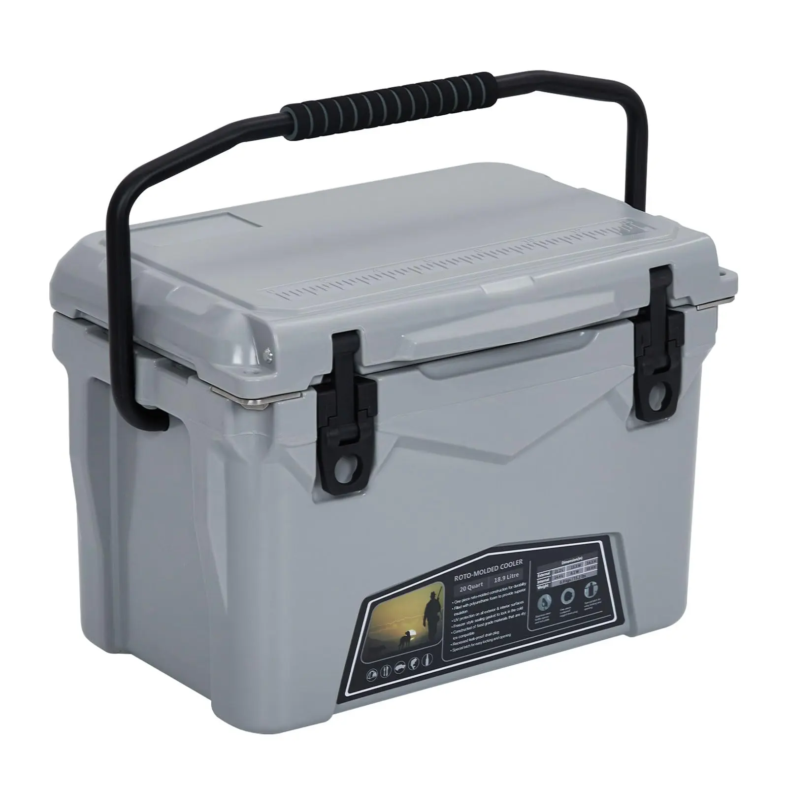 GARVEE Portable Camping Coolers: 20 & 35 Quart Sizes, Durable Handles, 5-Day Ice Retention, Perfect for Outdoor Activities, Includes Cup Holder, Fish Ruler, and Bottle Openers