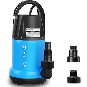 FOTING Sump Pump 1HP Clean/Dirty Submersible Water Pump, Hot Tub SPA 4600GPH Utility Pump Thermoplastic Electric Portable Transfer Water Pump for Swimming Pool Garden Pond Basement with 10ft Long Power Cord