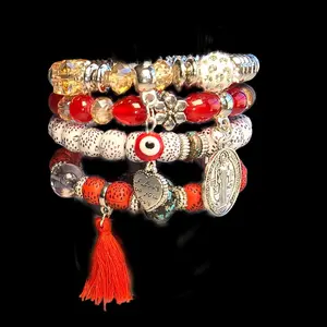 San Benito with devil eye red bracelet