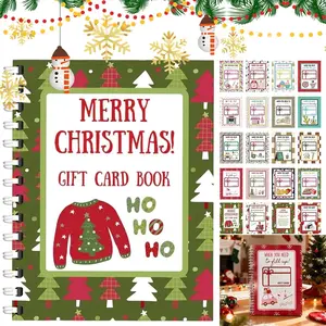 Merry Christmas Gift Card Booklet, Colorful Spiral Binding Merry Christmas Card Booklet, Christmas Gifts, Homemade Personalized Christmas Gifts for Family, Friends, and Students