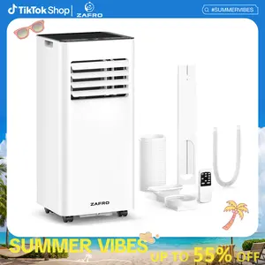 ZAFRO 8K/10K Portable Air Conditioners, 4 Modes Portable AC Unit with Fast Cooling/Energy Saving/Remote Control/24Hrs Timer for Bedroom/Dorms/Indoor Rooms, White