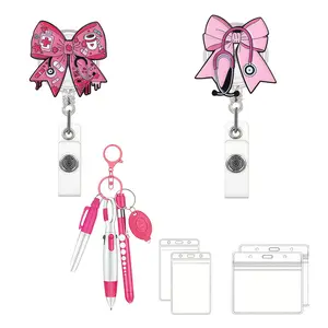 Bow Tie Badge, Nurse Badge Reel, Stretchable Design, 360 Degree Rotating Pull-Out, Ideal Gift for Hospital Staff and Colleagues