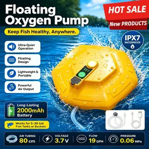 Live Bait Aerator Oxygen IPX7 Waterproof Pump Portable Lightweight Adjustable 3 Speed Air Pump with Magnetic Charging 14h Runtime for Outdoor Fishing Power Outage and Fish Transportation