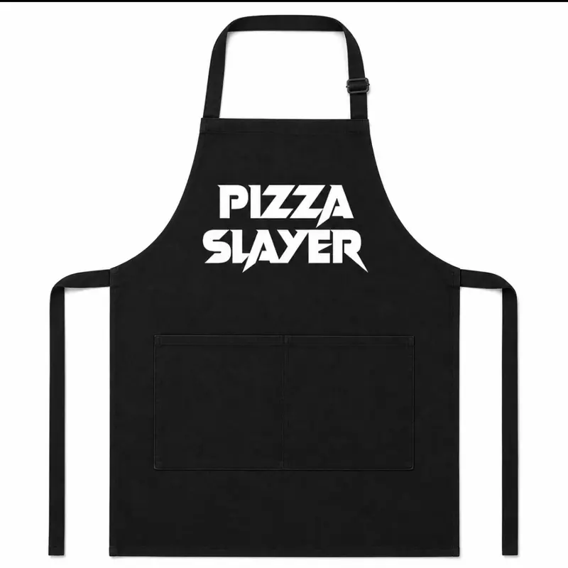 Pizza Slayer Kitchen Apron BBQ Barbeque Cook Chef Funny Gift Dad Mom Family Party Grill
