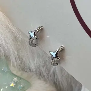 springtok y2k Four-pointed star cross earrings star earrings daily wear