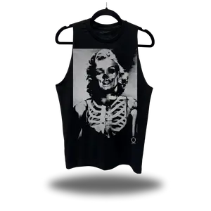TheDriveClothing MARILYN SKELETON CLASSIC BLACK TANK TOP – Unisex Vintage Graphic Tank, Ring-Spun Cotton, Streetwear & Everyday Wear