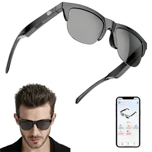 Multifunctional Audio Smart Eyewear - Smart Bluetooth Sunglasses with Touch Control, Wireless Stereo Sound, UV Protection, Waterproof Built-in Speakers & Mic, Lightweight Ergonomic Black Frame, Unisex Sports & Outdoor Protective Gear, Multifunctional Audi