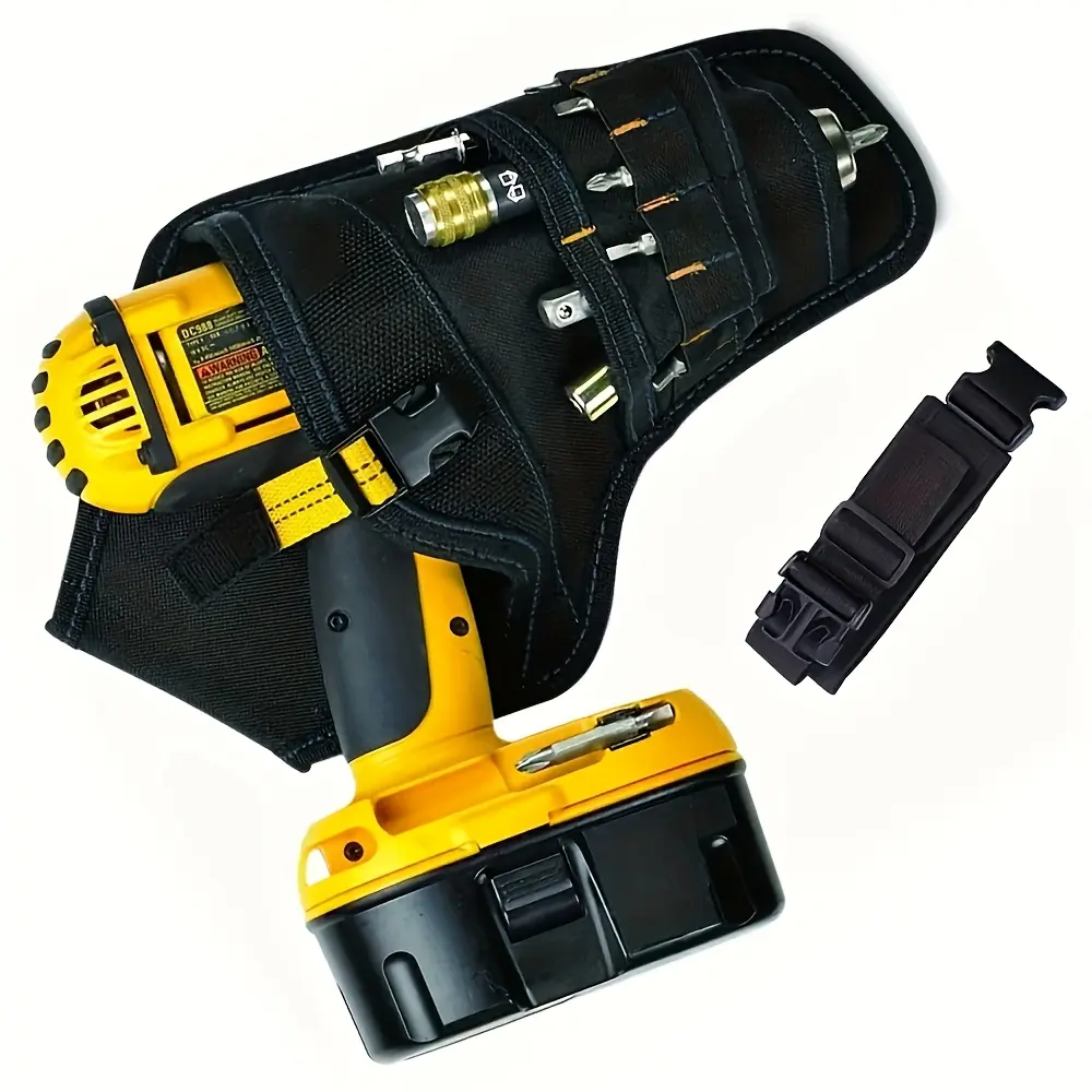 Durable Cordless Drill Holster with Metal Clip Heavy Duty Power Tool Holder Belt Clip Drill Holster for Electric Screwdriver Quick Access Waist Tool Pouch for Carpenter Electrician Construction Work DIY summerwins