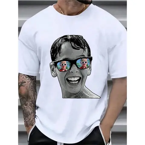 Men's 100% Cotton The Sandlot Movie Tee - Short Sleeve, Round Neck, Classic Fit, Casual Graphic Style for Easy Outfits, Black Christmas T-Shirt, Men's Graphic Tees