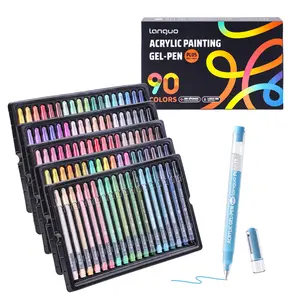 Languo Acrylic Markers - 1mm Medium Point Colored Acrylic Gel Pens, Office & Art Supplies for Drawing, DIY Crafts