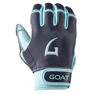 Legacy Series Short Cuff Navy Blue and Powder Blue Batting Gloves