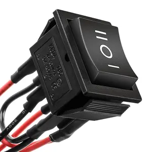 DPDT 6 Pins 3 Position ON/Off/ON Pre-Wired Black Rocker Toggle Switch for Car and Boat AC 20A/125V 16A/250V