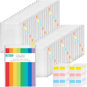 36 Pieces Paper Storage for 8.5 × 11 papers with 48 Sticky Index Tabs, Scrapbook Storage Organizer for Printer Paper, Scrapbooking, Cardstock, Photo for Craftrooms, Offices