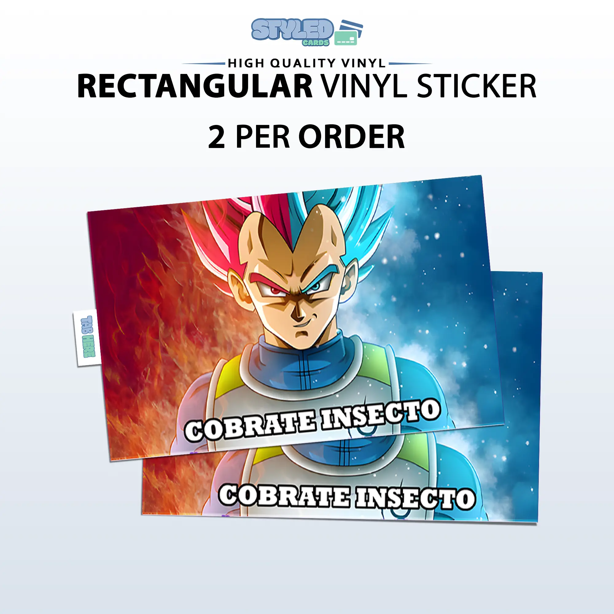 vegeta cobrate insecto rectangle vinyl sticker vegeta cobrate insecto rectangle vinyl sticker