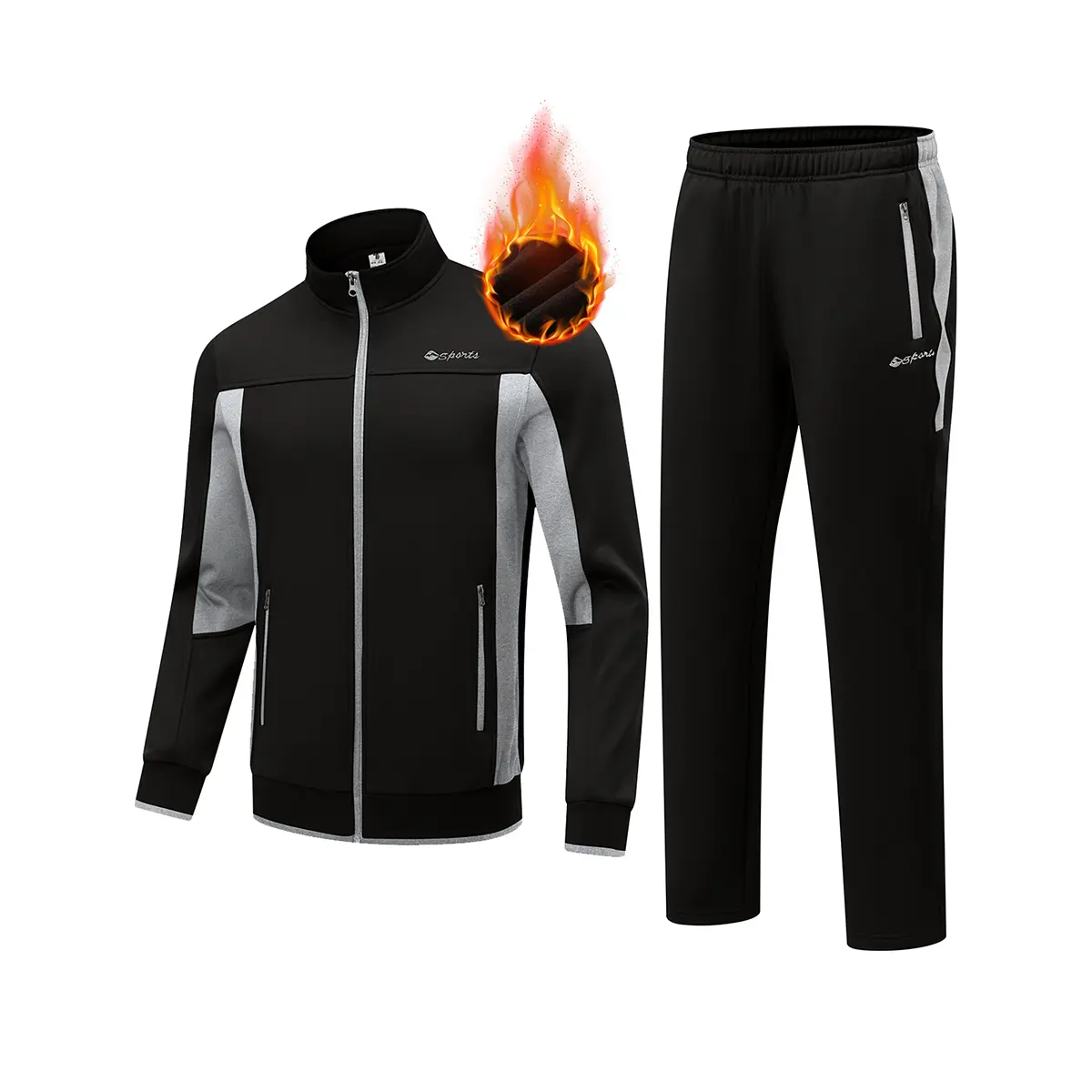 GOPUNE Men's Fleece Lined Tracksuits Sweatsuits 2 Piece Sets Winter Jogging Track Sweat Suits Thermal Casual Outfits Fall Outfits Springtok
